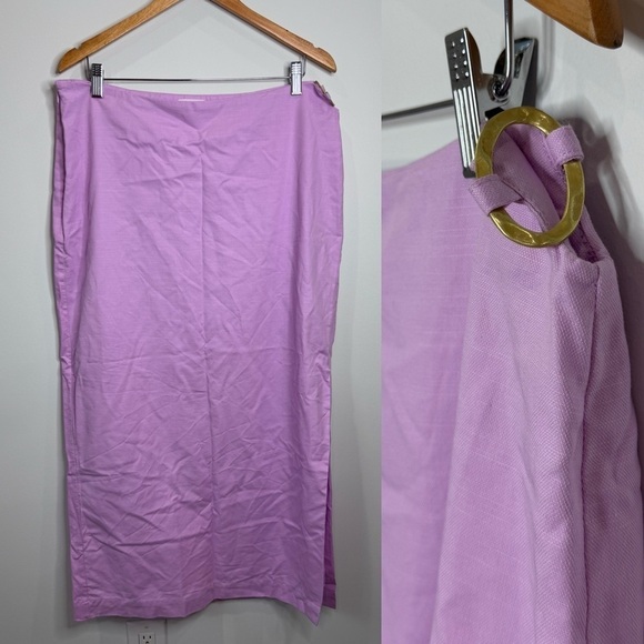 Future Collective Jenee Naylor Lilac Maxi Skirt with Slit (Sz 14) - Picture 3 of 10